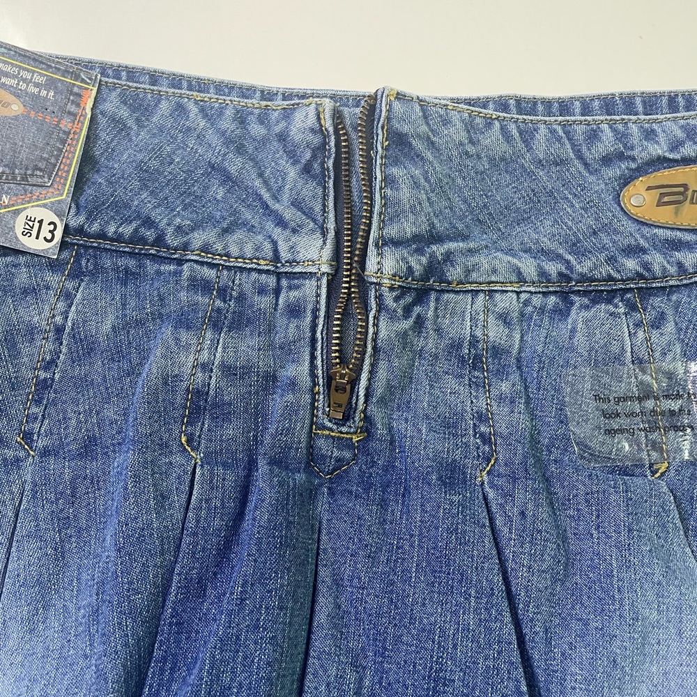 BONGO Denim Pleated Mini Skort - Blue - Picture 6 of 15